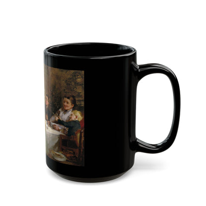 Joseph Clarke (1834-1926) A Christmas Dole - Black Coffee Mug-Go Mug Yourself