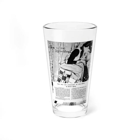 Joy in the Morning, Woman's Day with Woman magazine illustration - Pint Glass 16oz 16oz - Go Mug Yourself