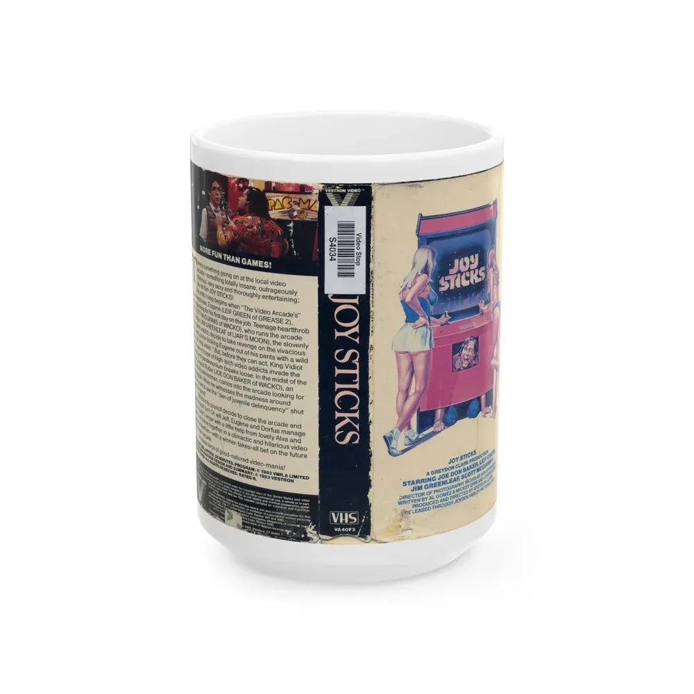 JOY STICKS (VHS COVER) - White Coffee Mug 15oz - Go Mug Yourself