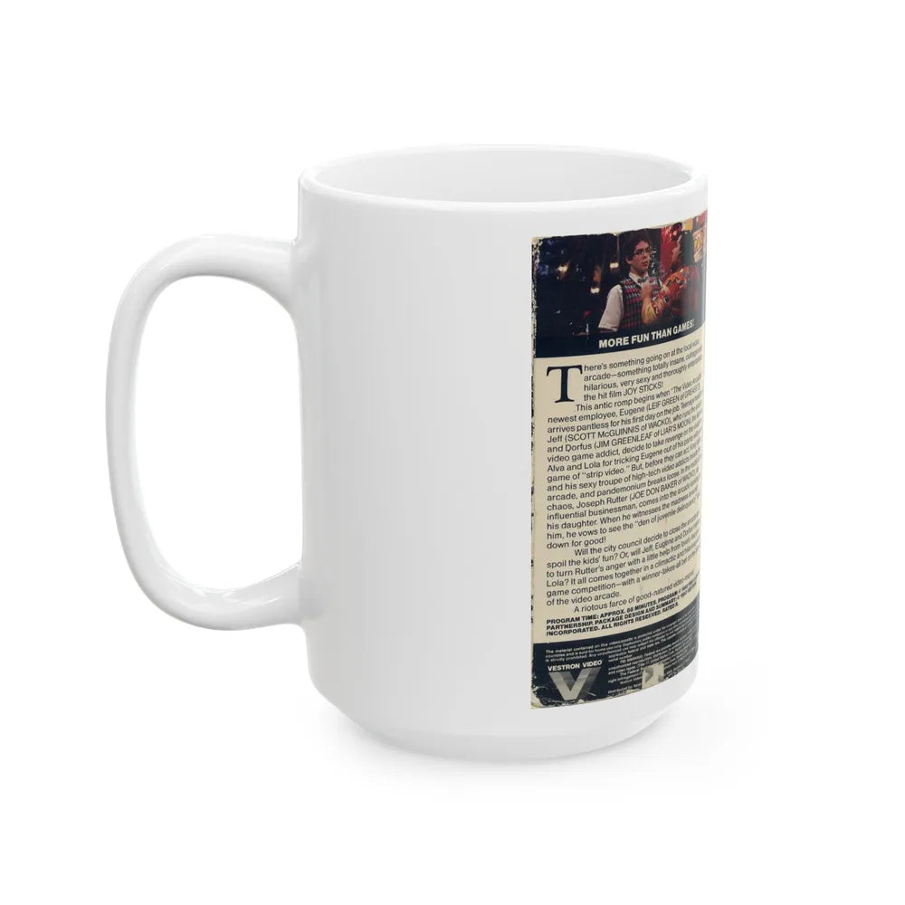 JOY STICKS (VHS COVER) - White Coffee Mug-Go Mug Yourself