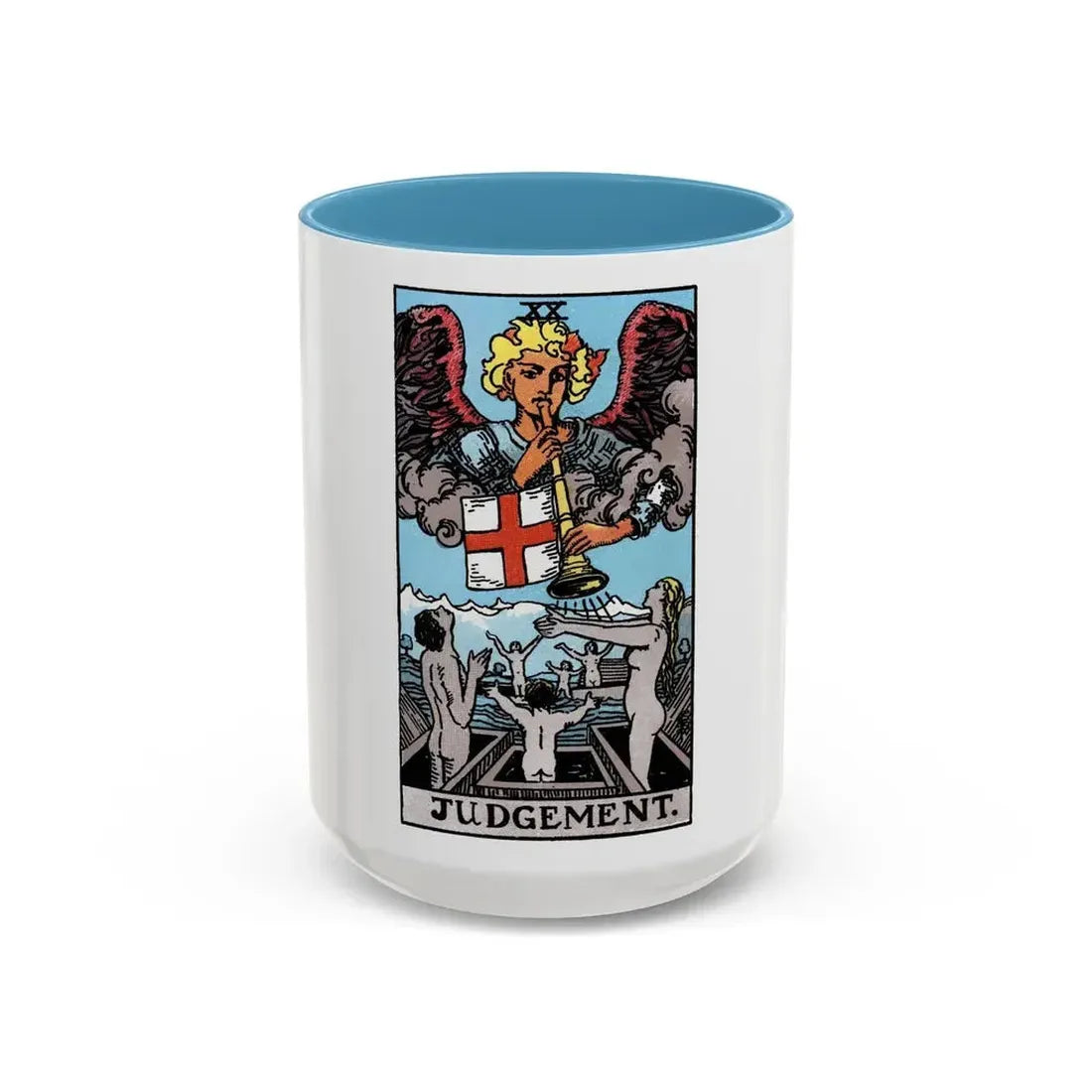 Judgement (Tarot Card) Accent Coffee Mug 15oz Light Blue - Go Mug Yourself