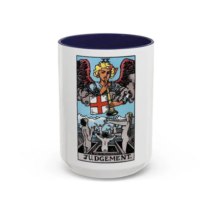 Judgement (Tarot Card) Accent Coffee Mug 15oz Navy - Go Mug Yourself