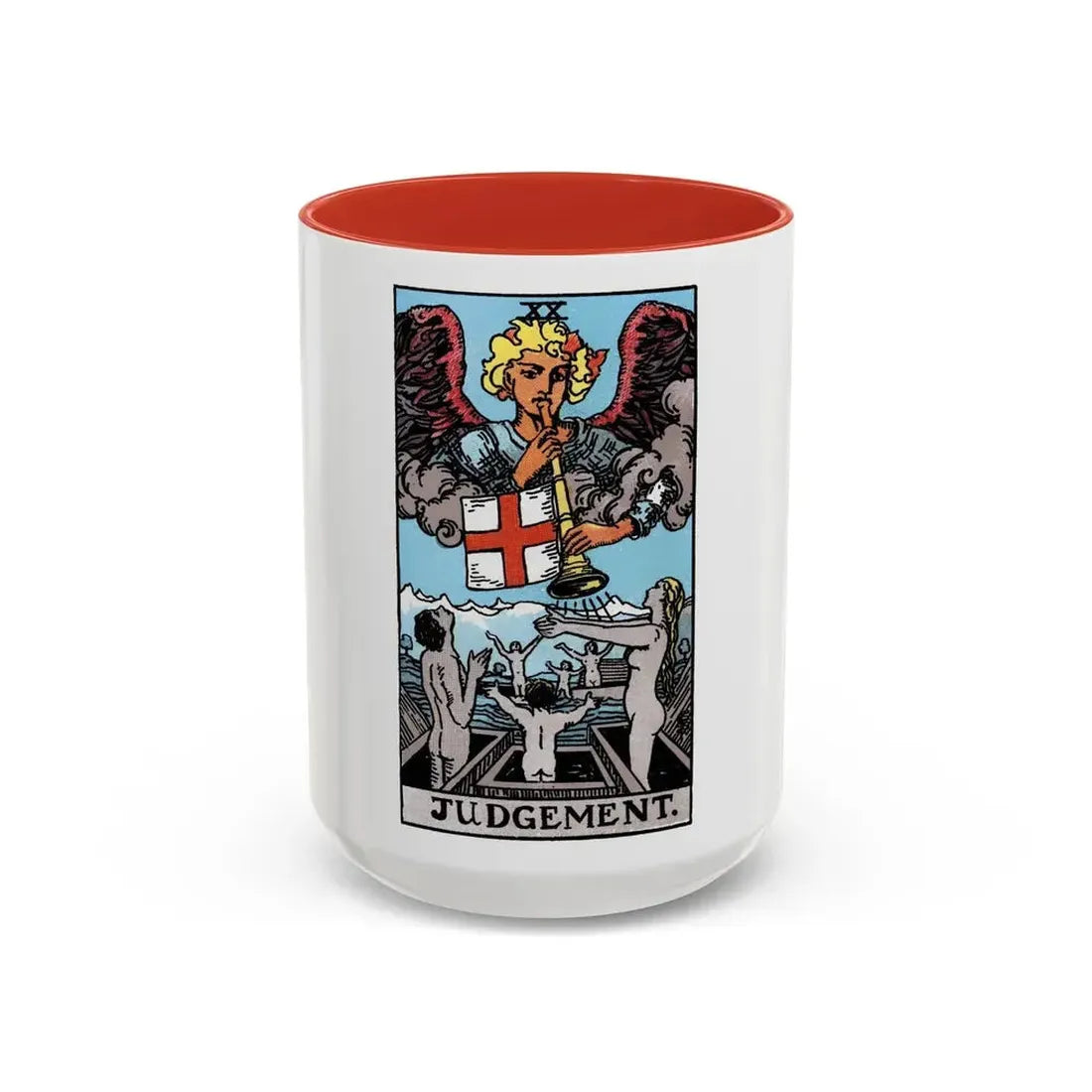 Judgement (Tarot Card) Accent Coffee Mug 15oz Red - Go Mug Yourself