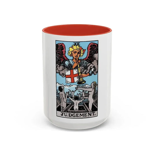 Judgement (Tarot Card) Accent Coffee Mug 15oz Red - Go Mug Yourself