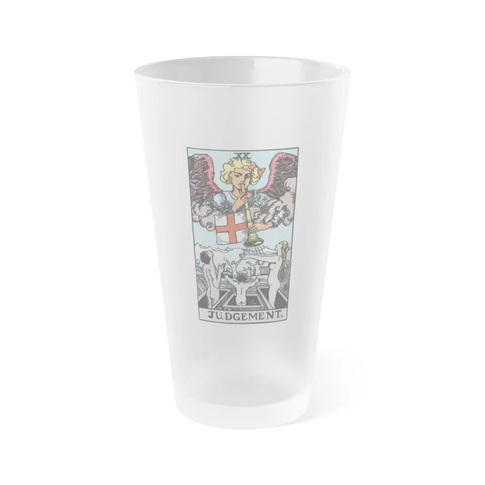 Judgement (Tarot Card) Frosted Pint Glass 16oz-Go Mug Yourself