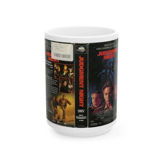 JUDGMENT NIGHT (VHS COVER) - White Coffee Mug-15oz-Go Mug Yourself