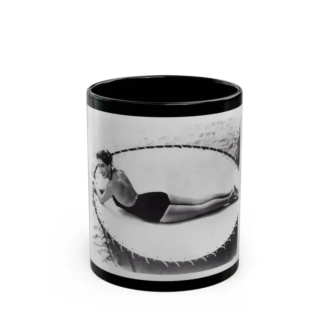 Julia Adams #02 - 8x10 B&W Full Body One Piece Swimuit Cheesecake Photo from Irving Klaw Negative (Vintage Female Icon) Black Coffee Mug 11oz - Go Mug Yourself