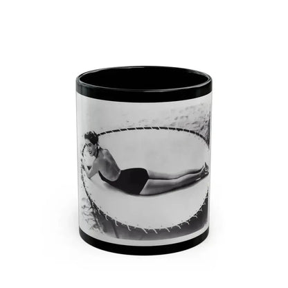 Julia Adams #02 - 8x10 B&W Full Body One Piece Swimuit Cheesecake Photo from Irving Klaw Negative (Vintage Female Icon) Black Coffee Mug 11oz - Go Mug Yourself
