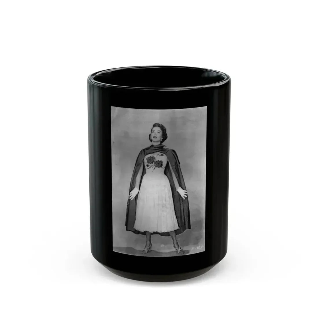Julia Adams #06 (Vintage Female Icon) Black Coffee Mug 15oz - Go Mug Yourself