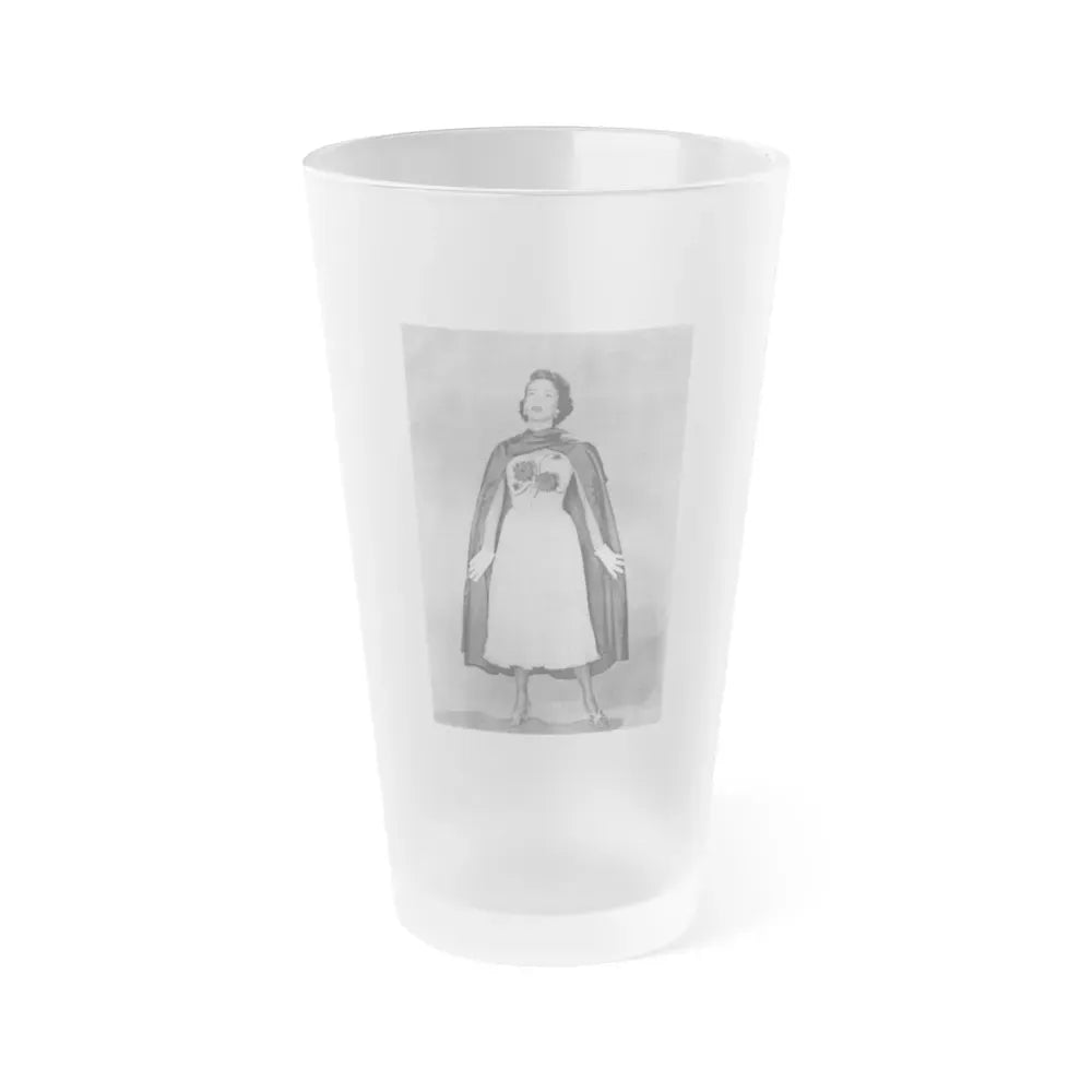Julia Adams #06 (Vintage Female Icon) Frosted Pint Glass 16oz 16oz Frosted - Go Mug Yourself