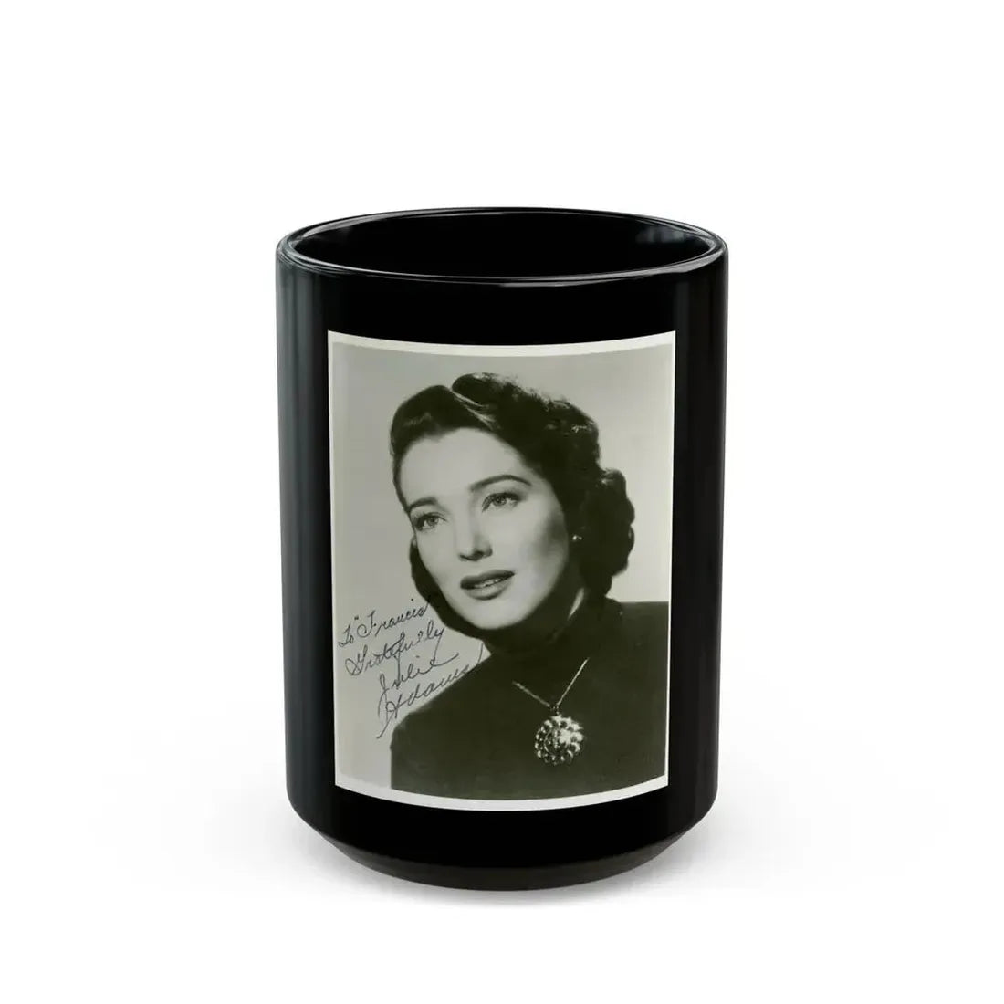 Julia Adams #209 (Vintage Female Icon) Black Coffee Mug 15oz - Go Mug Yourself