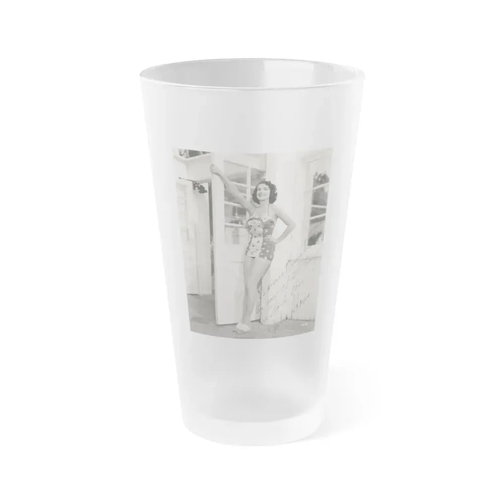 Julia Adams #21 (Vintage Female Icon) Frosted Pint Glass 16oz 16oz Frosted - Go Mug Yourself