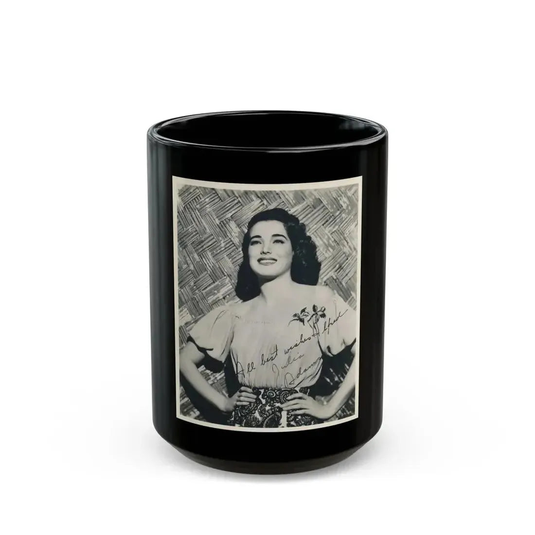 Julia Adams #211 (Vintage Female Icon) Black Coffee Mug 15oz - Go Mug Yourself