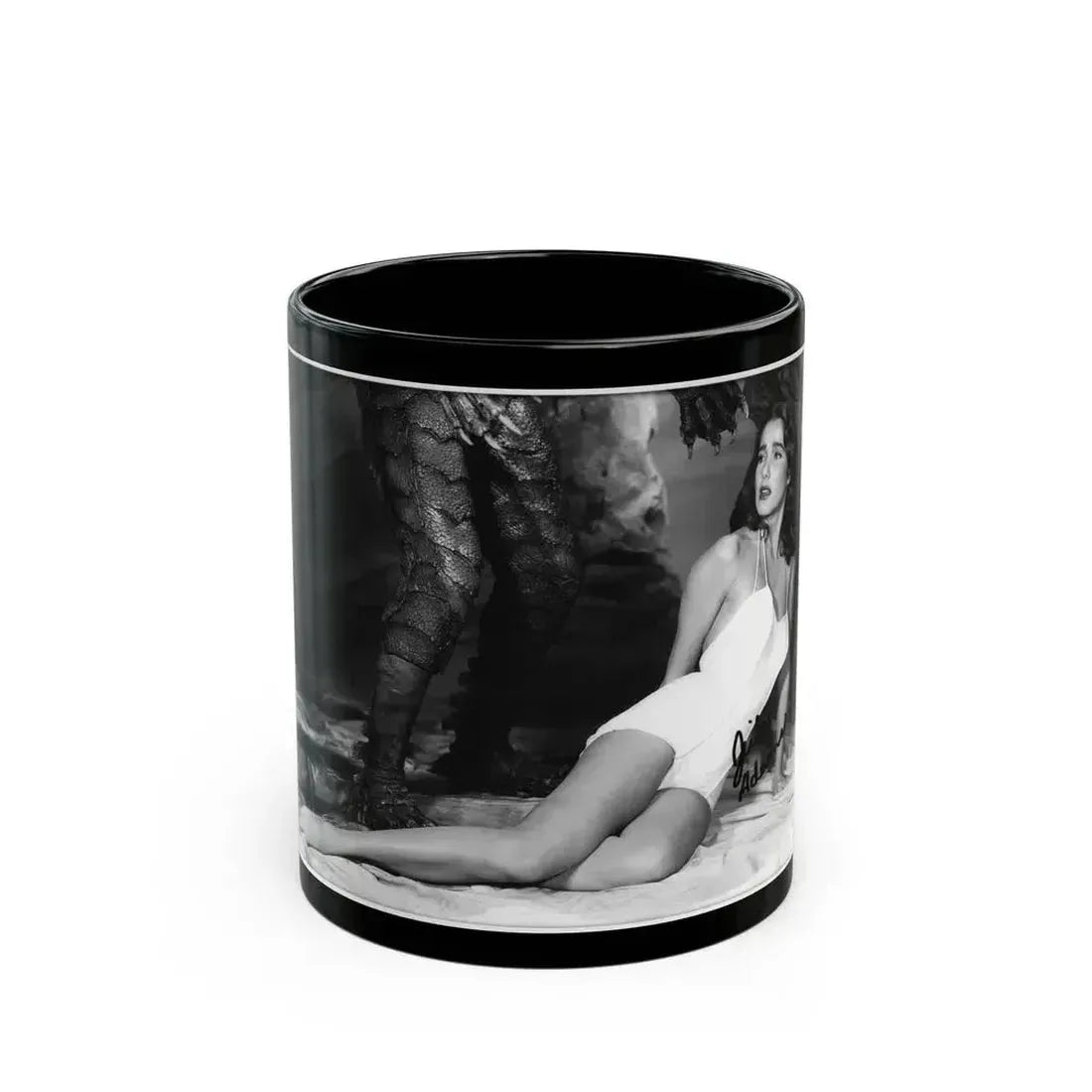 Julia Adams #212 - 8x10 B&W Full Body 1-Piece Swimsuit Promo Photo for Creature From The Black Lagoon '54 1 (Vintage Female Icon) Black Coffee Mug 11oz - Go Mug Yourself