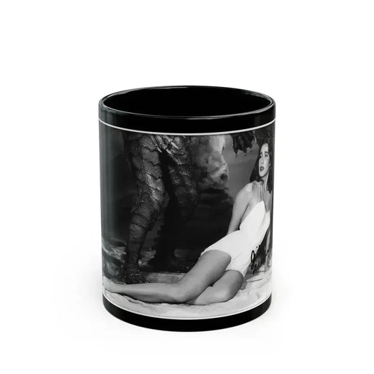 Julia Adams #212 - 8x10 B&W Full Body 1-Piece Swimsuit Promo Photo for Creature From The Black Lagoon '54 1 (Vintage Female Icon) Black Coffee Mug 11oz - Go Mug Yourself