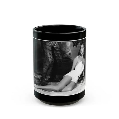 Julia Adams #212 - 8x10 B&W Full Body 1-Piece Swimsuit Promo Photo for Creature From The Black Lagoon '54 1 (Vintage Female Icon) Black Coffee Mug 15oz - Go Mug Yourself