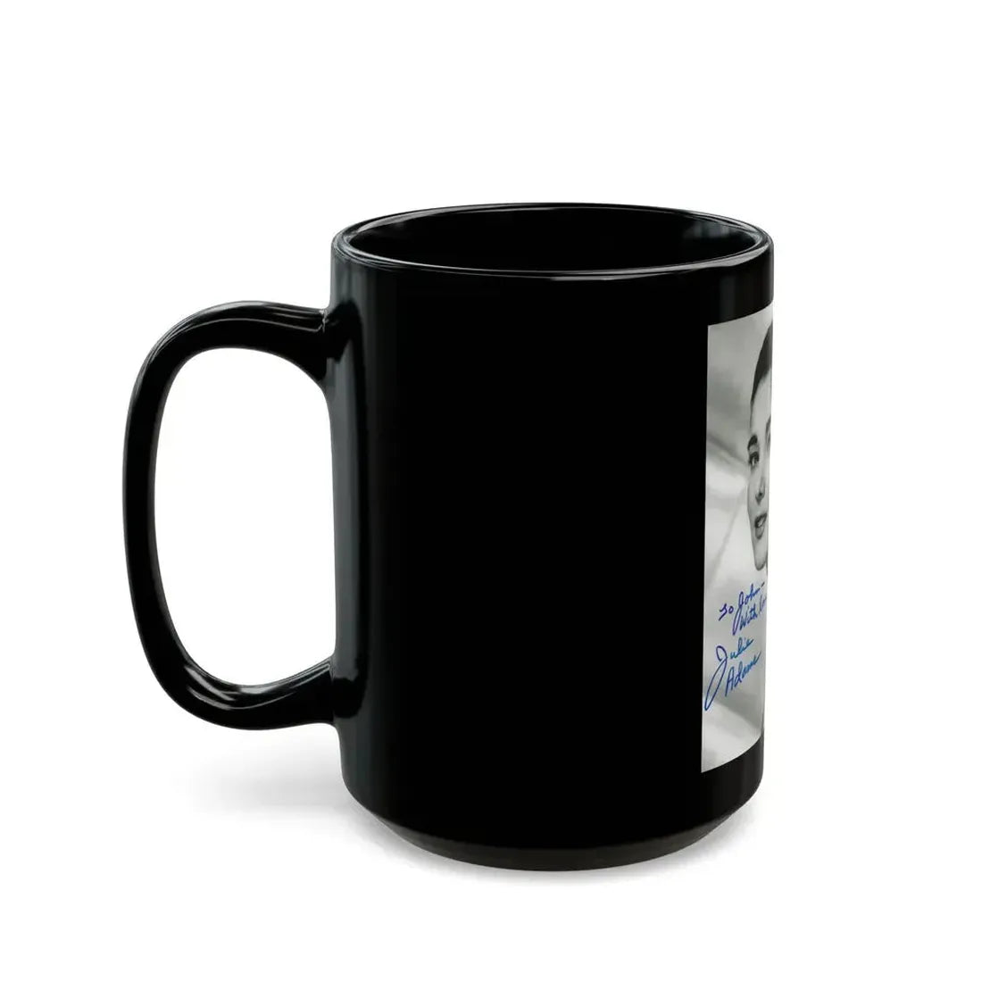 Julia Adams #32 - 8x10 B&W Head & Shoulder Glamour Portrait 1 (Vintage Female Icon) Black Coffee Mug - Go Mug Yourself