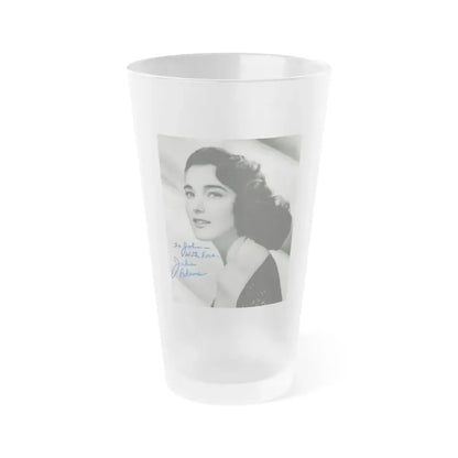 Julia Adams #32 - 8x10 B&W Head & Shoulder Glamour Portrait 1 (Vintage Female Icon) Frosted Pint Glass 16oz 16oz Frosted - Go Mug Yourself