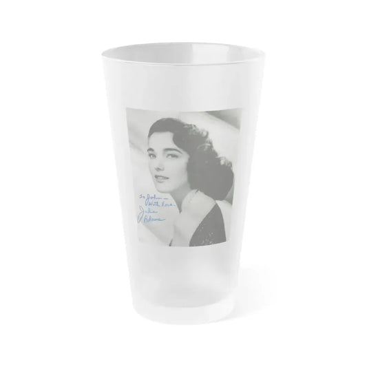 Julia Adams #32 - 8x10 B&W Head & Shoulder Glamour Portrait 1 (Vintage Female Icon) Frosted Pint Glass 16oz 16oz Frosted - Go Mug Yourself