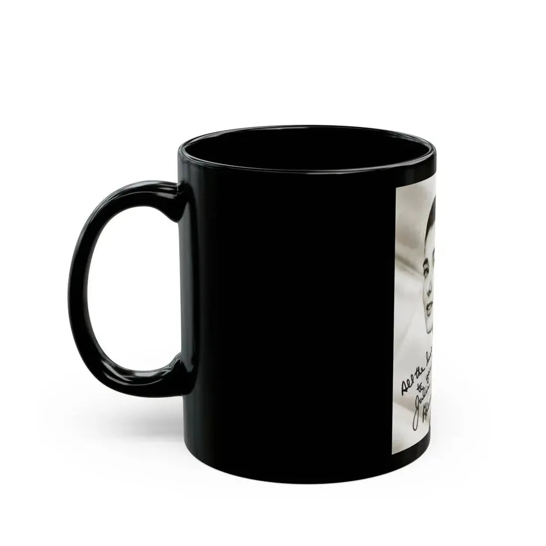 Julia Adams #32 - 8x10 B&W Head & Shoulder Glamour Portrait (Vintage Female Icon) Black Coffee Mug - Go Mug Yourself