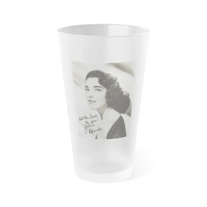 Julia Adams #32 - 8x10 B&W Head & Shoulder Glamour Portrait (Vintage Female Icon) Frosted Pint Glass 16oz 16oz Frosted - Go Mug Yourself