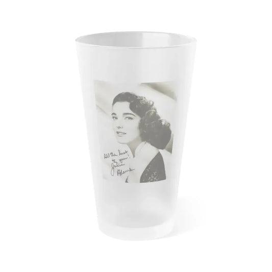 Julia Adams #32 - 8x10 B&W Head & Shoulder Glamour Portrait (Vintage Female Icon) Frosted Pint Glass 16oz 16oz Frosted - Go Mug Yourself