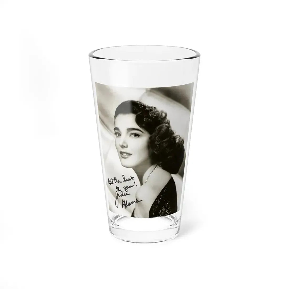 Julia Adams #32 - 8x10 B&W Head & Shoulder Glamour Portrait (Vintage Female Icon) Pint Glass 16oz 16oz - Go Mug Yourself