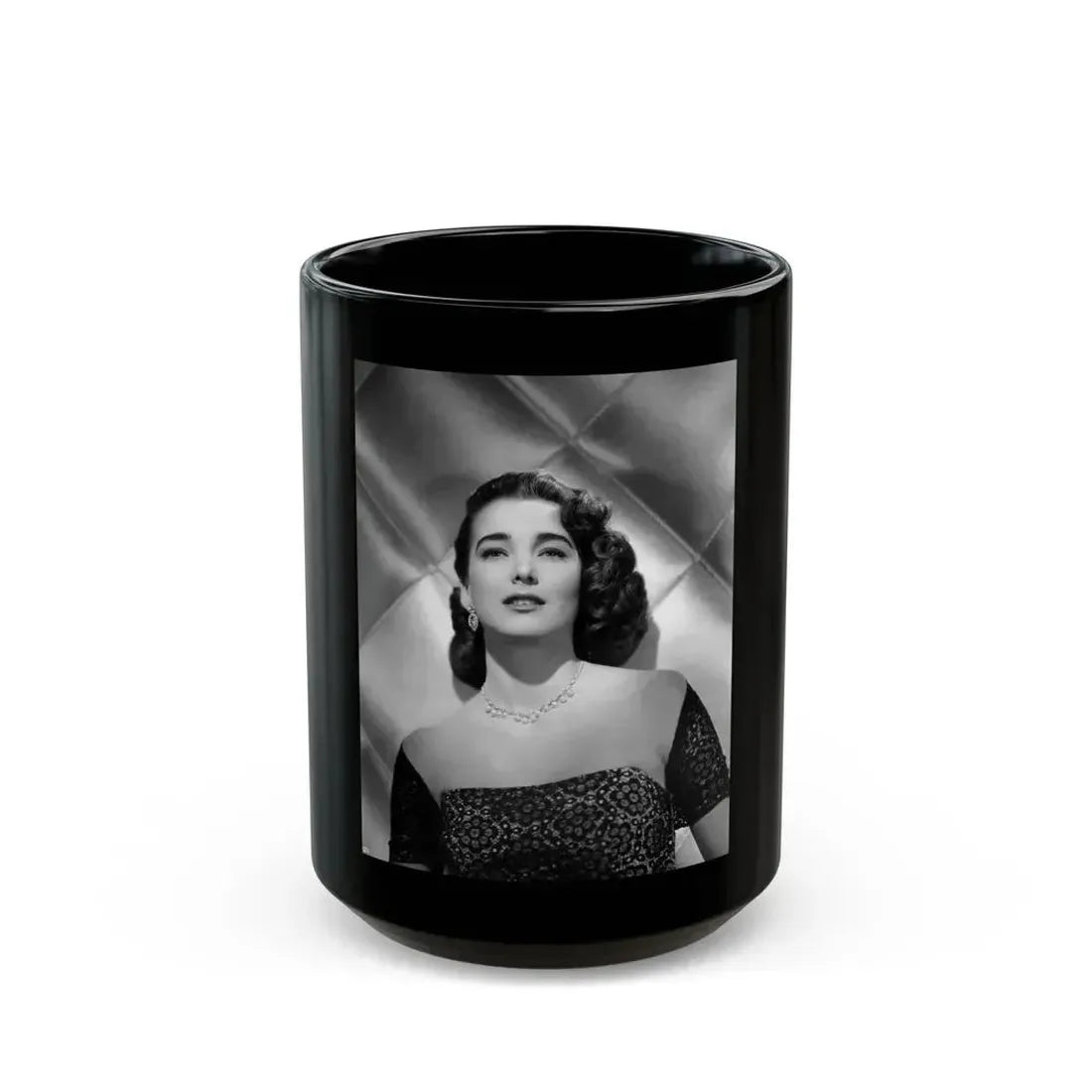 Julia Adams #36 (Vintage Female Icon) Black Coffee Mug 15oz - Go Mug Yourself