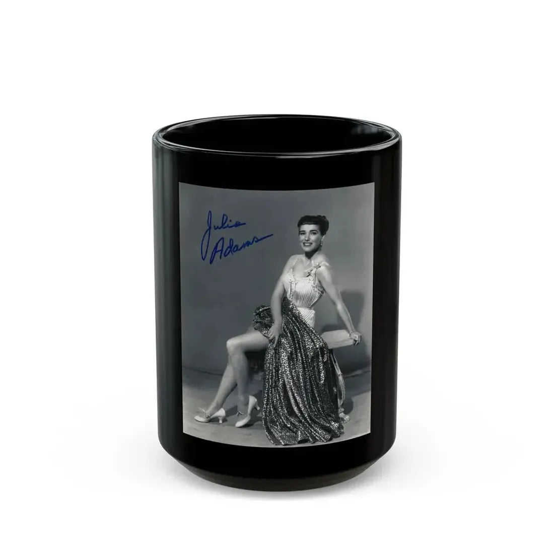 Julia Adams #37 1 (Vintage Female Icon) Black Coffee Mug 15oz - Go Mug Yourself