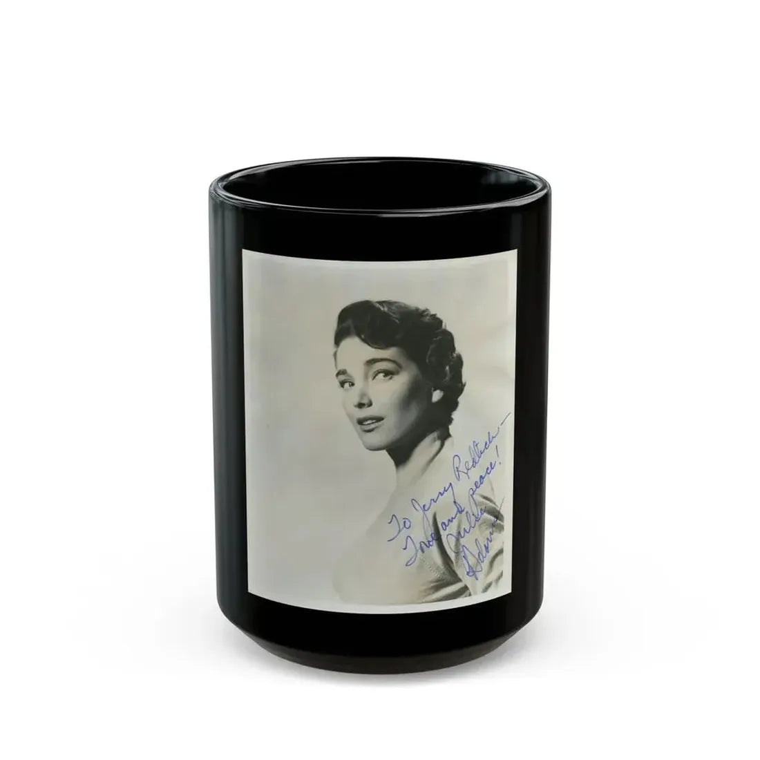 Julia Adams #47 (Vintage Female Icon) Black Coffee Mug 15oz - Go Mug Yourself