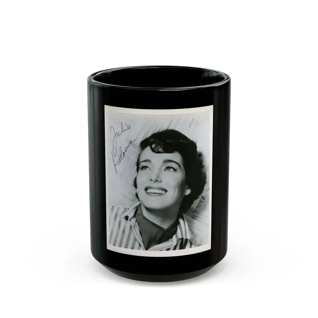 Julia Adams #56 (Vintage Female Icon) Black Coffee Mug 15oz - Go Mug Yourself