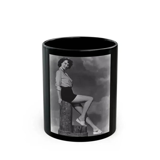Julia Adams #58 - 8x10 Leggy Cheesecake Photo Re-Print from Irving Klaw Negative (Vintage Female Icon) Black Coffee Mug 11oz - Go Mug Yourself