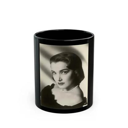 Julia Adams #61 - Vintage B&W Upper Body & Glamour Portrait from 50's as a 7x9 (Vintage Female Icon) Black Coffee Mug 11oz - Go Mug Yourself