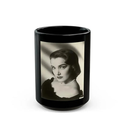 Julia Adams #61 - Vintage B&W Upper Body & Glamour Portrait from 50's as a 7x9 (Vintage Female Icon) Black Coffee Mug 15oz - Go Mug Yourself