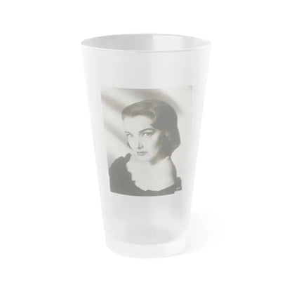 Julia Adams #61 - Vintage B&W Upper Body & Glamour Portrait from 50's as a 7x9 (Vintage Female Icon) Frosted Pint Glass 16oz 16oz Frosted - Go Mug Yourself