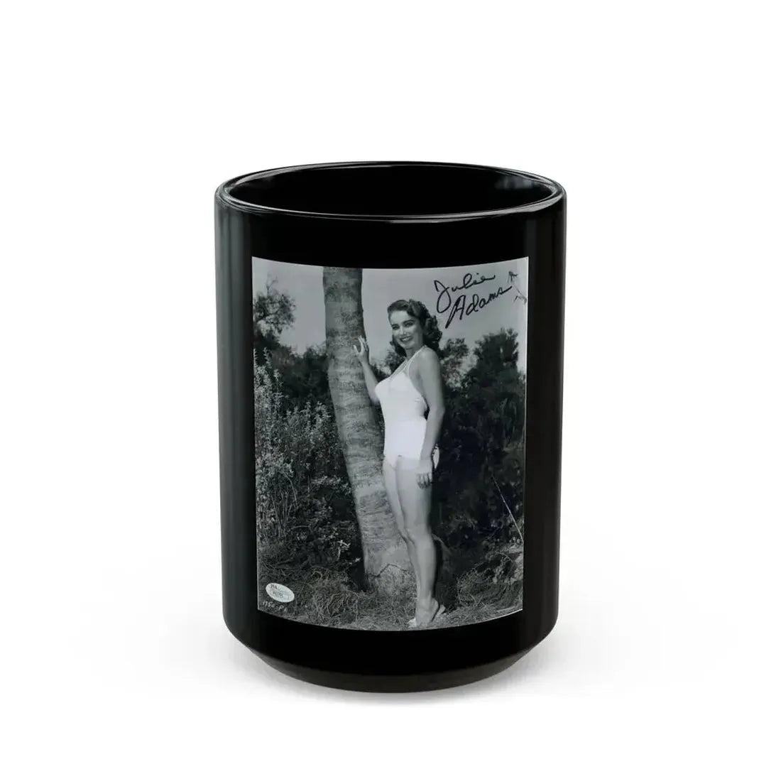 Julia Adams #97 - 8x10 B&W Full Body 1-Piece Swimsuit Promo Photo for Creature From The Black Lagoon '54 1 (Vintage Female Icon) Black Coffee Mug 15oz - Go Mug Yourself