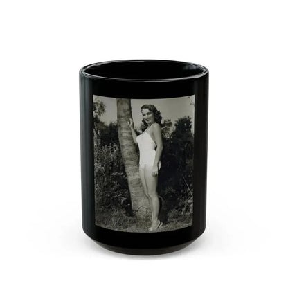 Julia Adams #97 - 8x10 B&W Full Body 1-Piece Swimsuit Promo Photo for Creature From The Black Lagoon '54 2 (Vintage Female Icon) Black Coffee Mug 15oz - Go Mug Yourself