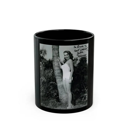 Julia Adams #97 - 8x10 B&W Full Body 1-Piece Swimsuit Promo Photo for Creature From The Black Lagoon '54 (Vintage Female Icon) Black Coffee Mug 11oz - Go Mug Yourself