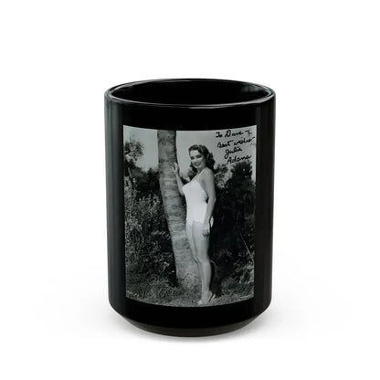 Julia Adams #97 - 8x10 B&W Full Body 1-Piece Swimsuit Promo Photo for Creature From The Black Lagoon '54 (Vintage Female Icon) Black Coffee Mug 15oz - Go Mug Yourself