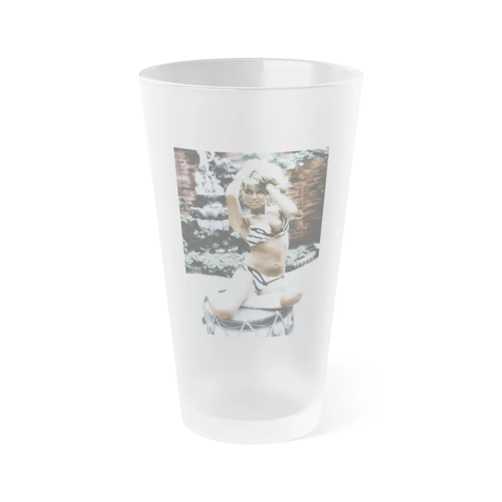 Julie Ege #100 (Vintage Female Icon) Frosted Pint Glass 16oz-16oz-Frosted-Go Mug Yourself