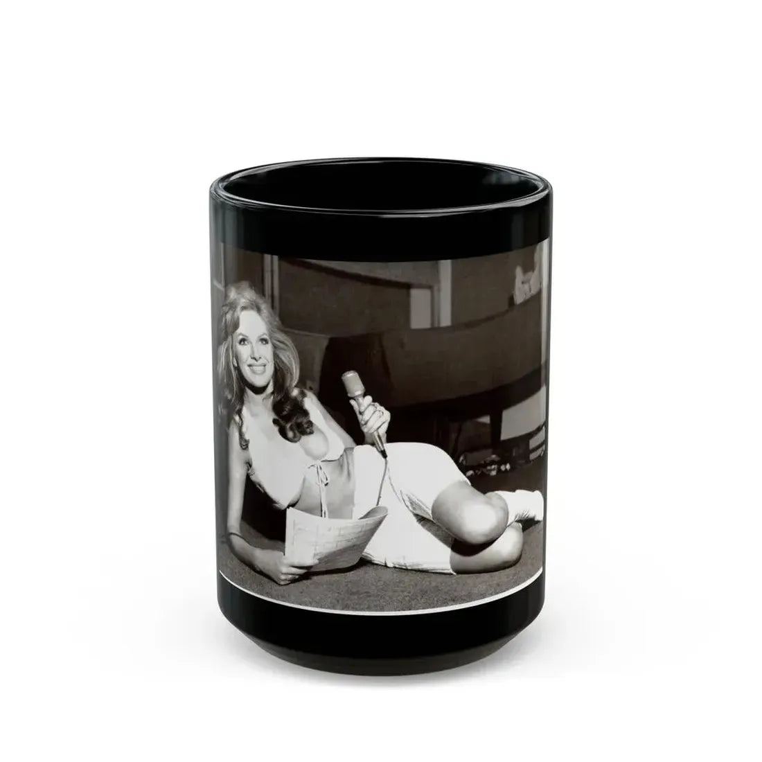 Julie Ege #111 (Vintage Female Icon) Black Coffee Mug 15oz - Go Mug Yourself