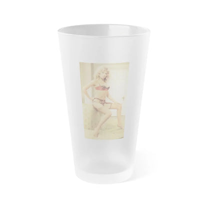 Julie Ege #117 (Vintage Female Icon) Frosted Pint Glass 16oz-16oz-Frosted-Go Mug Yourself