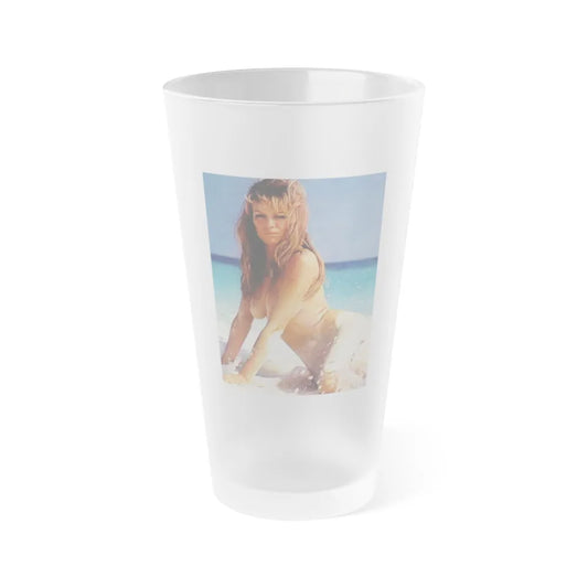 Julie Ege #127 - Topless (Vintage Female Icon) Frosted Pint Glass 16oz-16oz-Frosted-Go Mug Yourself