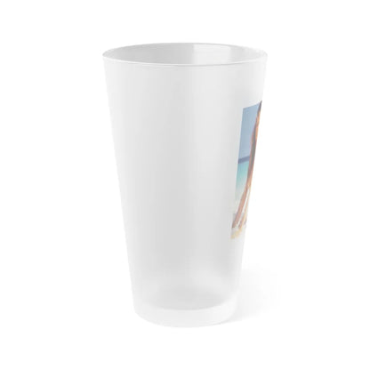 Julie Ege #127 - Topless (Vintage Female Icon) Frosted Pint Glass 16oz-Go Mug Yourself