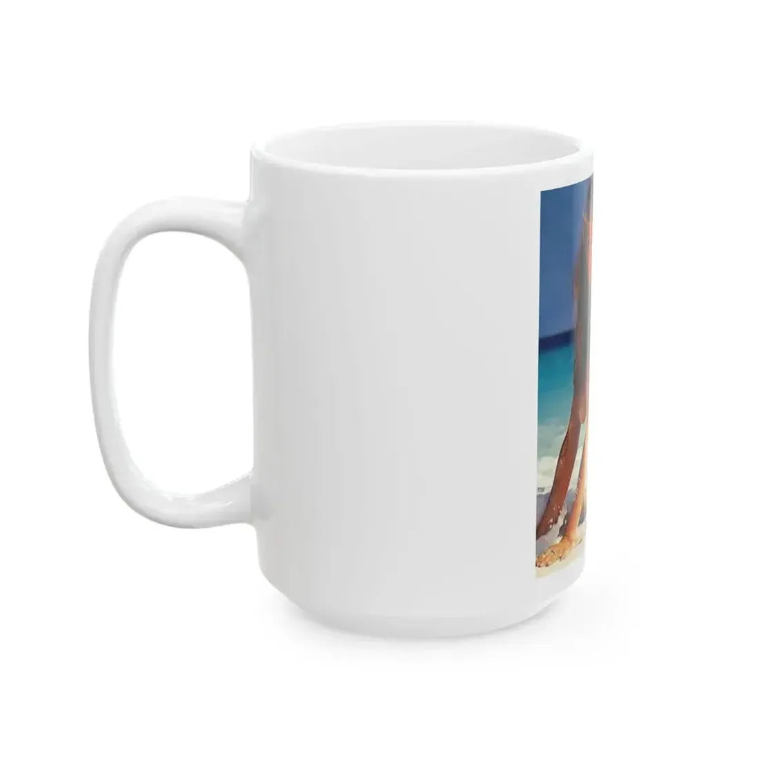 Julie Ege #127 - Topless (Vintage Female Icon) White Coffee Mug - Go Mug Yourself