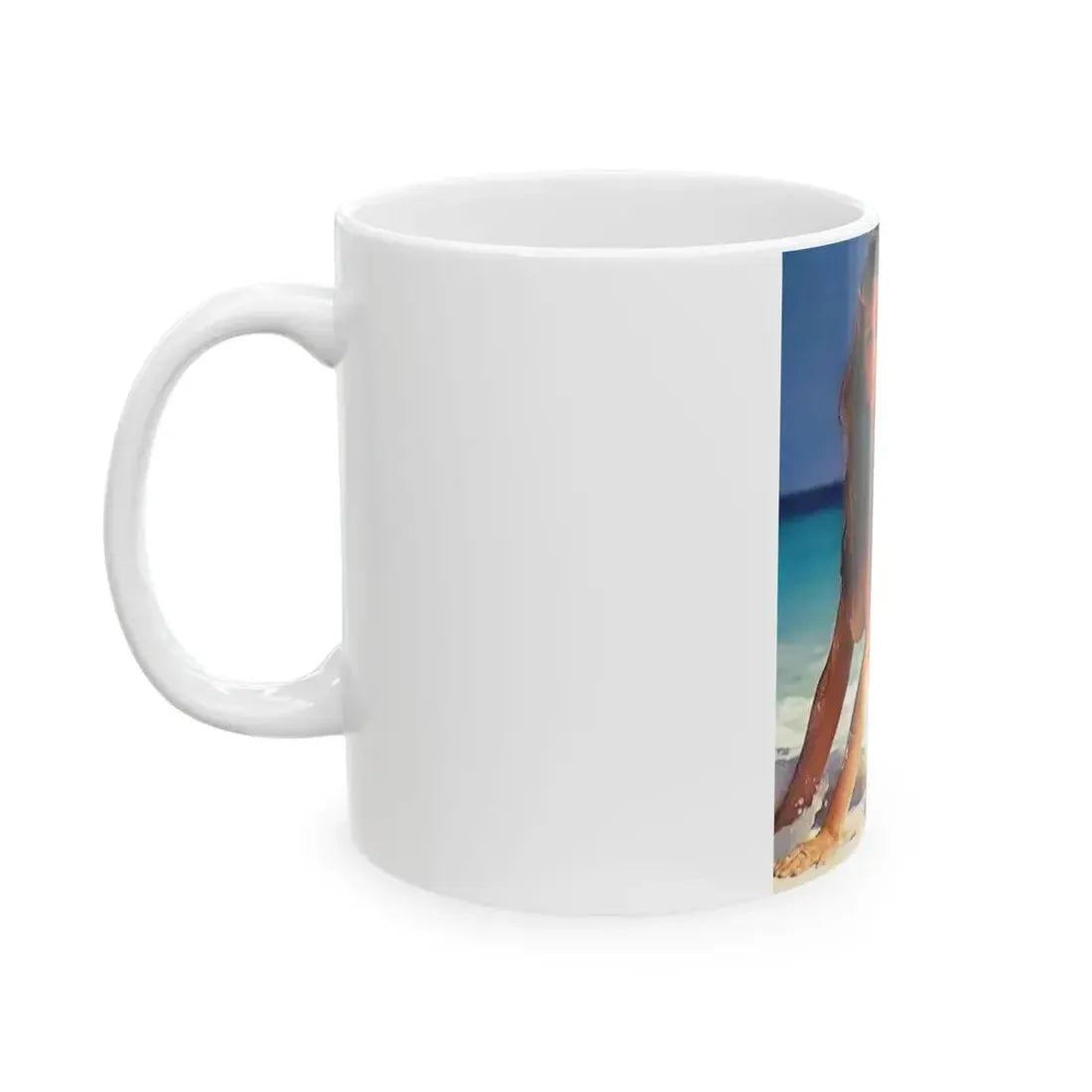 Julie Ege #127 - Topless (Vintage Female Icon) White Coffee Mug - Go Mug Yourself