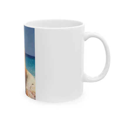 Julie Ege #127 - Topless (Vintage Female Icon) White Coffee Mug - Go Mug Yourself