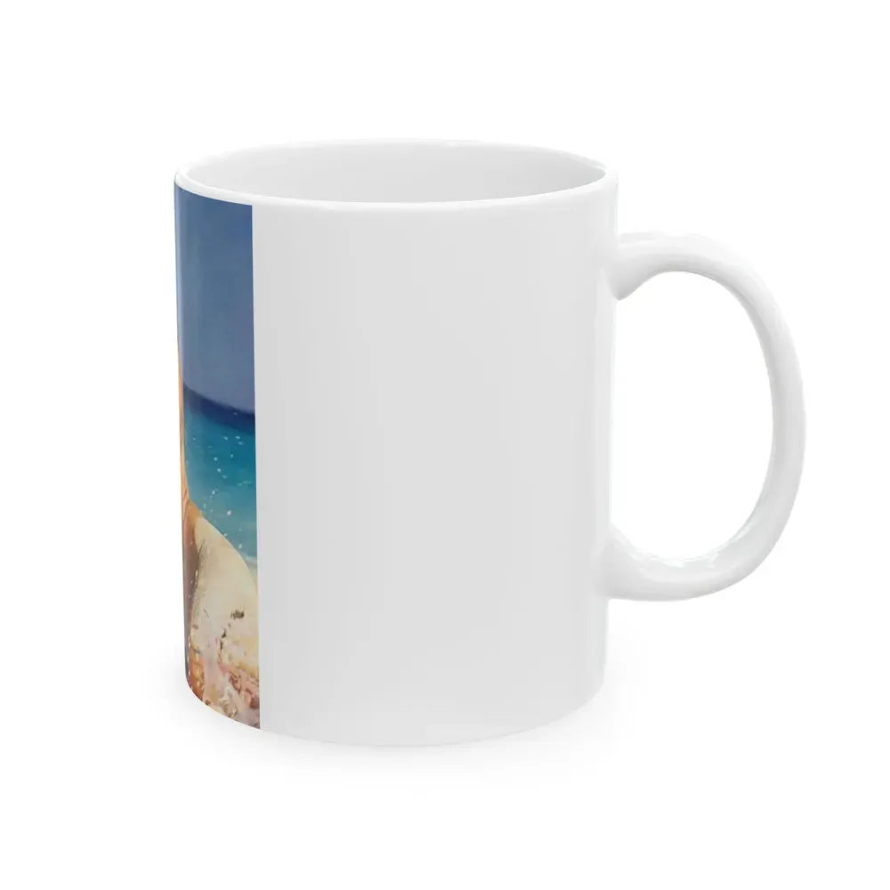 Julie Ege #127 - Topless (Vintage Female Icon) White Coffee Mug - Go Mug Yourself