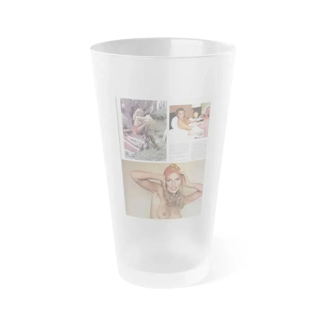 Julie Ege #147 - Topless Mag. Photos & Article (Vintage Female Icon) Frosted Pint Glass 16oz 16oz Frosted - Go Mug Yourself