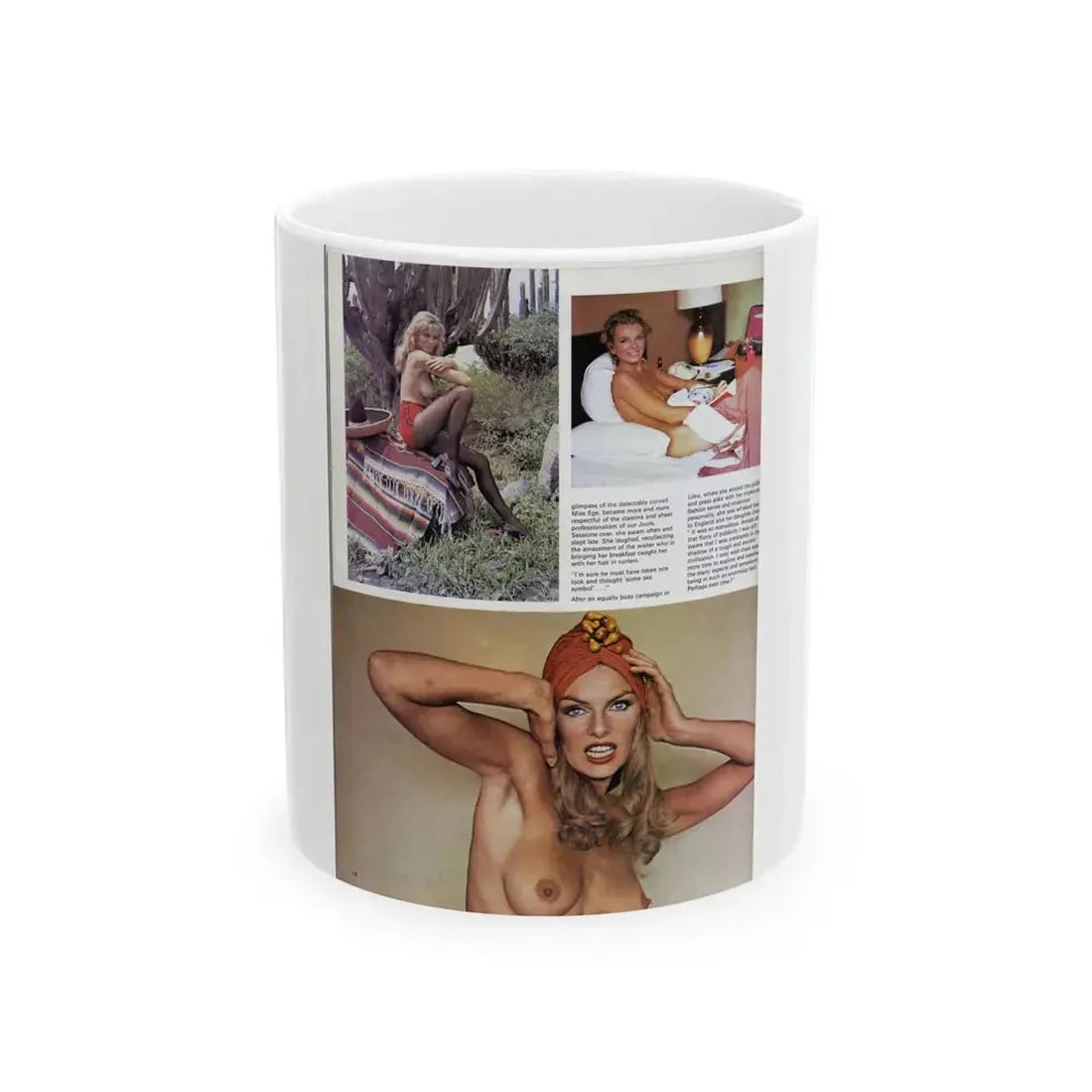 Julie Ege #147 - Topless Mag. Photos & Article (Vintage Female Icon) White Coffee Mug 11oz - Go Mug Yourself